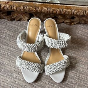 Alexandre Birman White Woven Strap Sandals